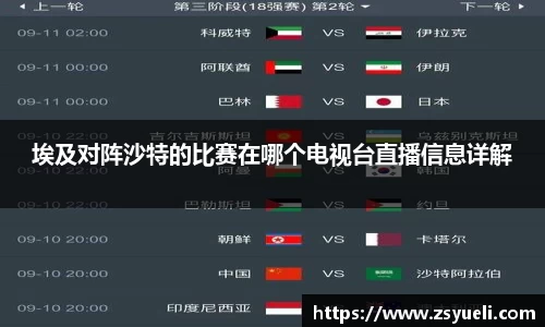 埃及对阵沙特的比赛在哪个电视台直播信息详解